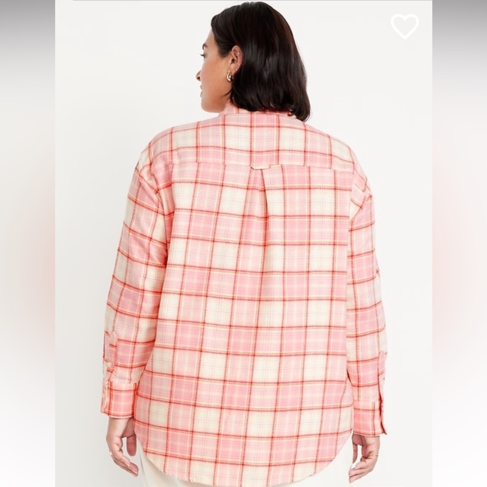 Old navy pink and cream flannel shirt - Picture 2 of 4